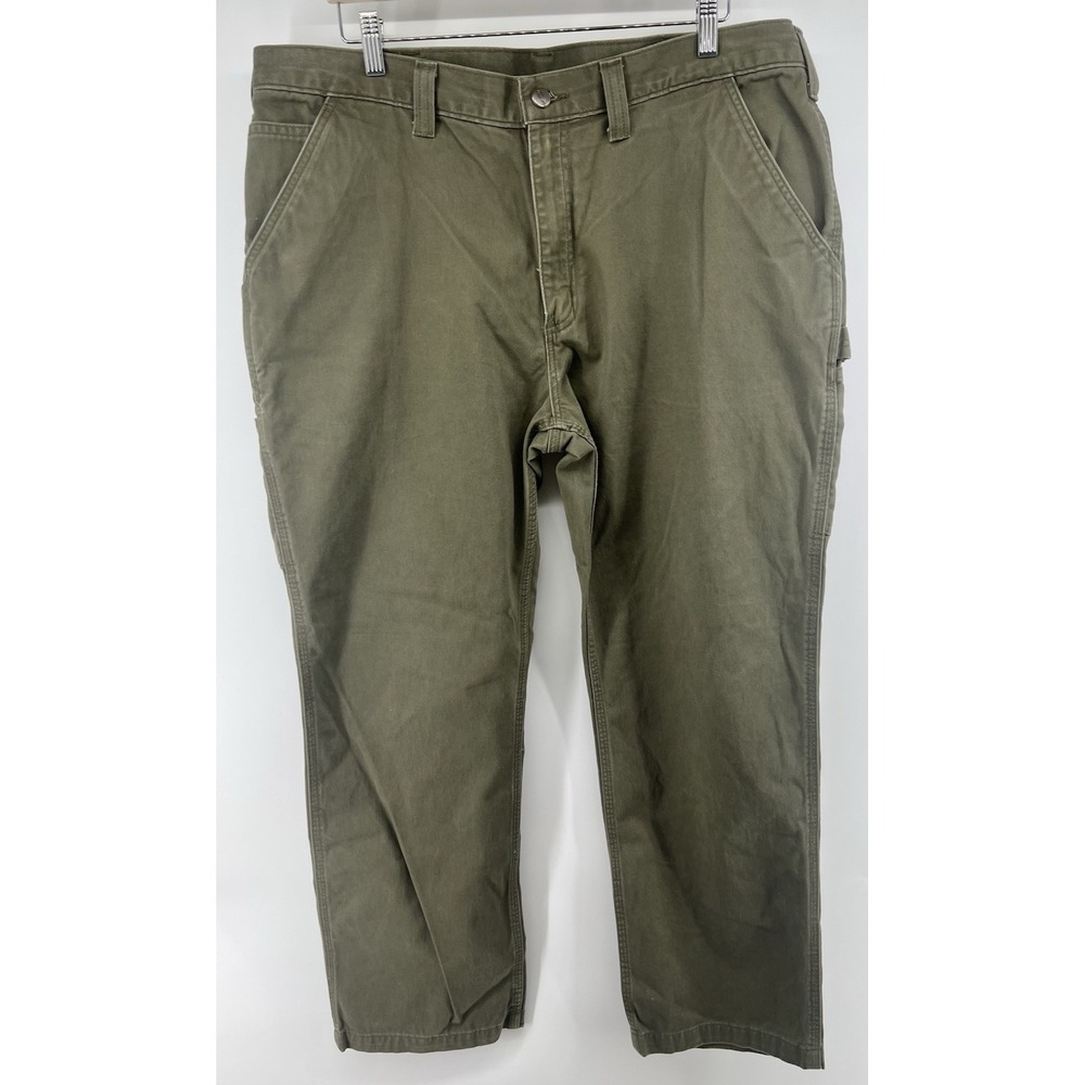 Carhartt Relaxed Straight Twill Dungaree Tag 40/30 Actual 41/30 Army Green B324